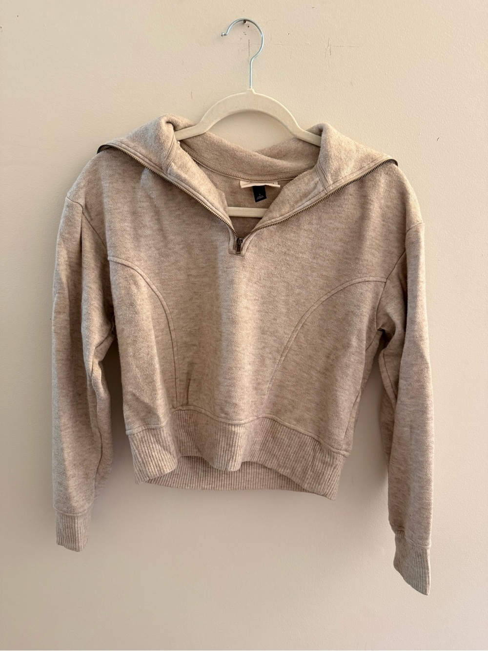 Universal Thread Beige Half-Zip Hooded Sweatshirt